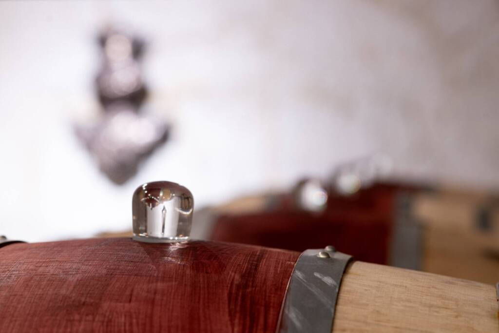 Barrel with glass bung in it