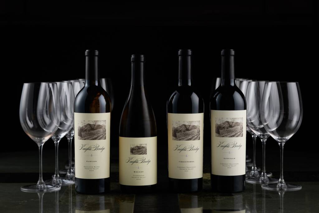 Selection of Vineyard Collection wines with glasses.