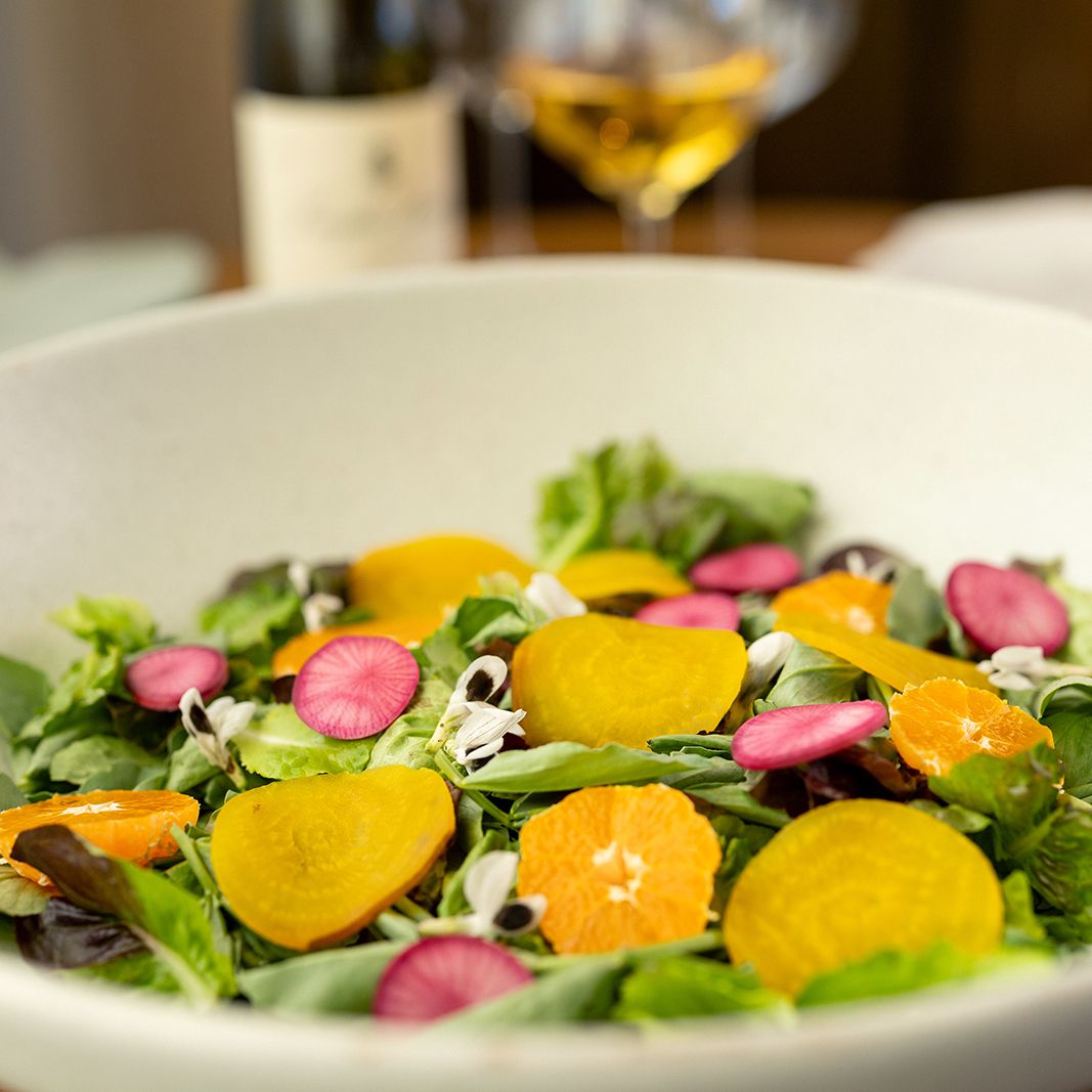 From the Estate Kitchen—Golden Beet & Pickled Daikon Salad with Mandarin Hazelnut Vinaigrette